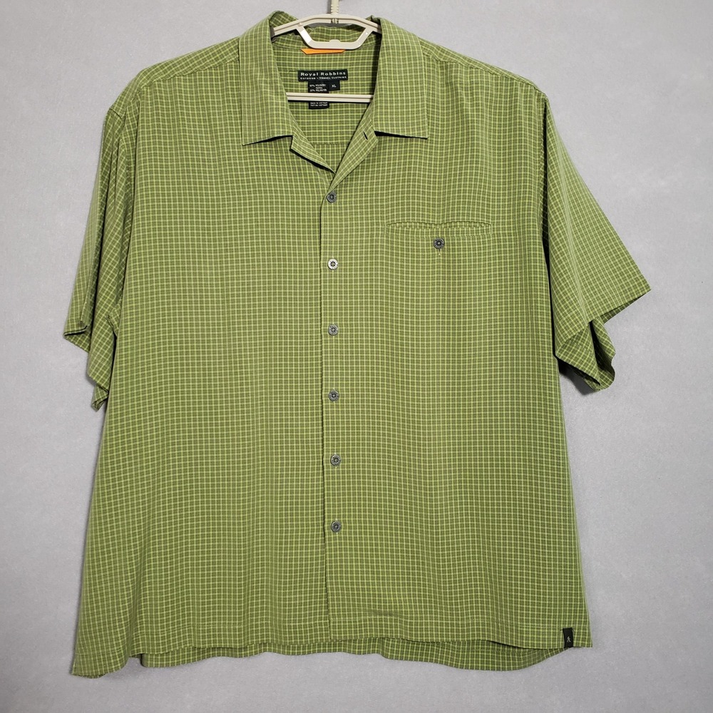 Royal Robbins XL Travel Shirt Y2K Short Sleeve Green Gorpcore Outdoor Hiking